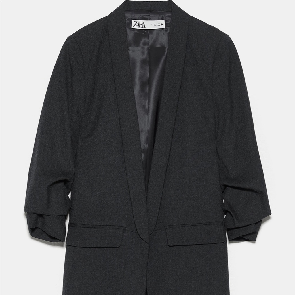 Nwt Zara Blazer With Rolled Up Sleeves
